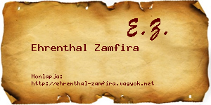 Ehrenthal Zamfira névjegykártya